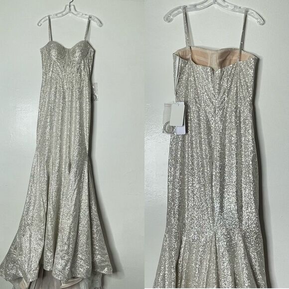 Abella by Allure Karina Size 10 Bridal Wedding Reception Formal Mermaid Gown - Picture 4 of 16